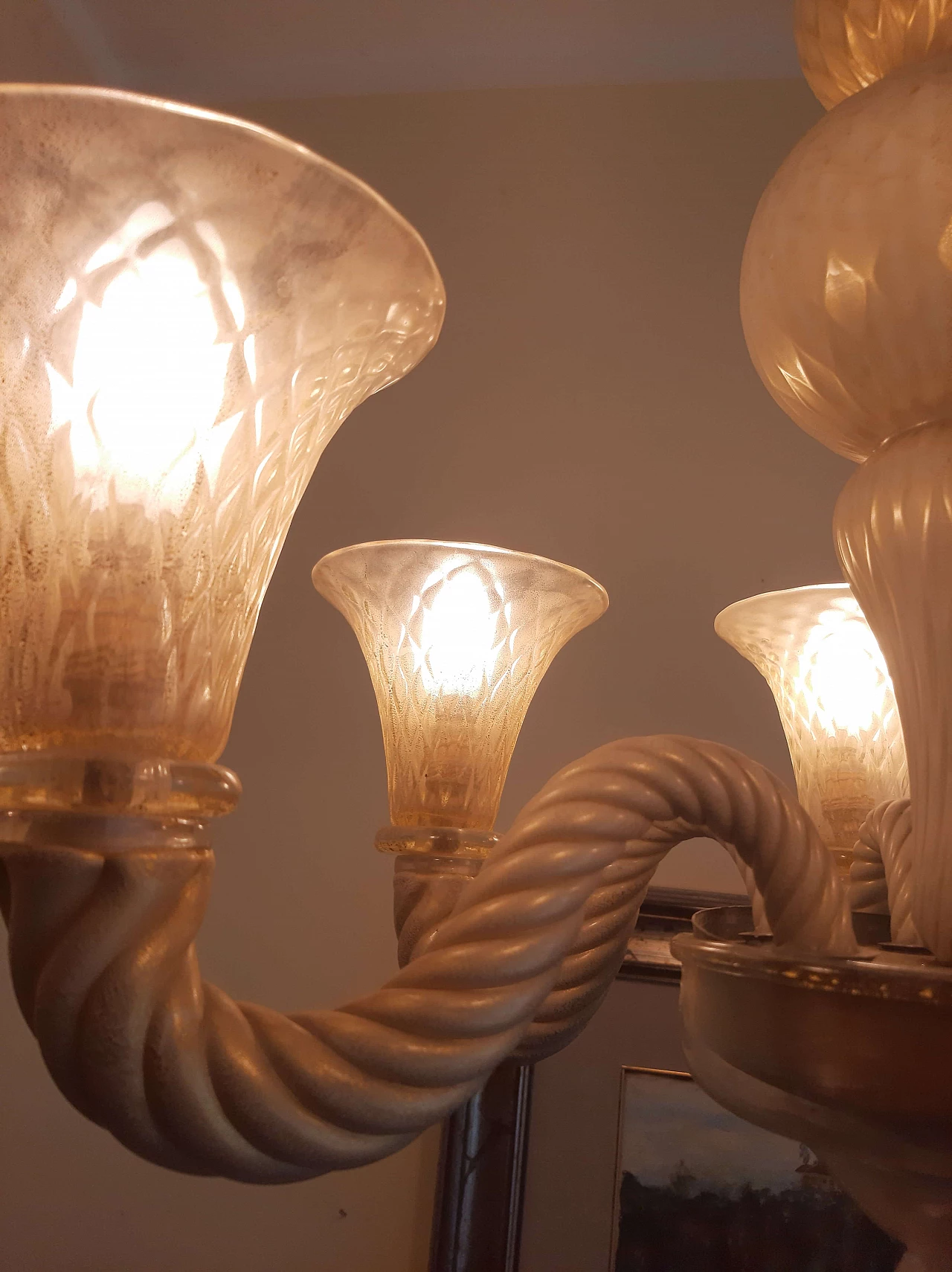 Murano glass chandelier attributed to Carlo Scarpa, 1950s 10