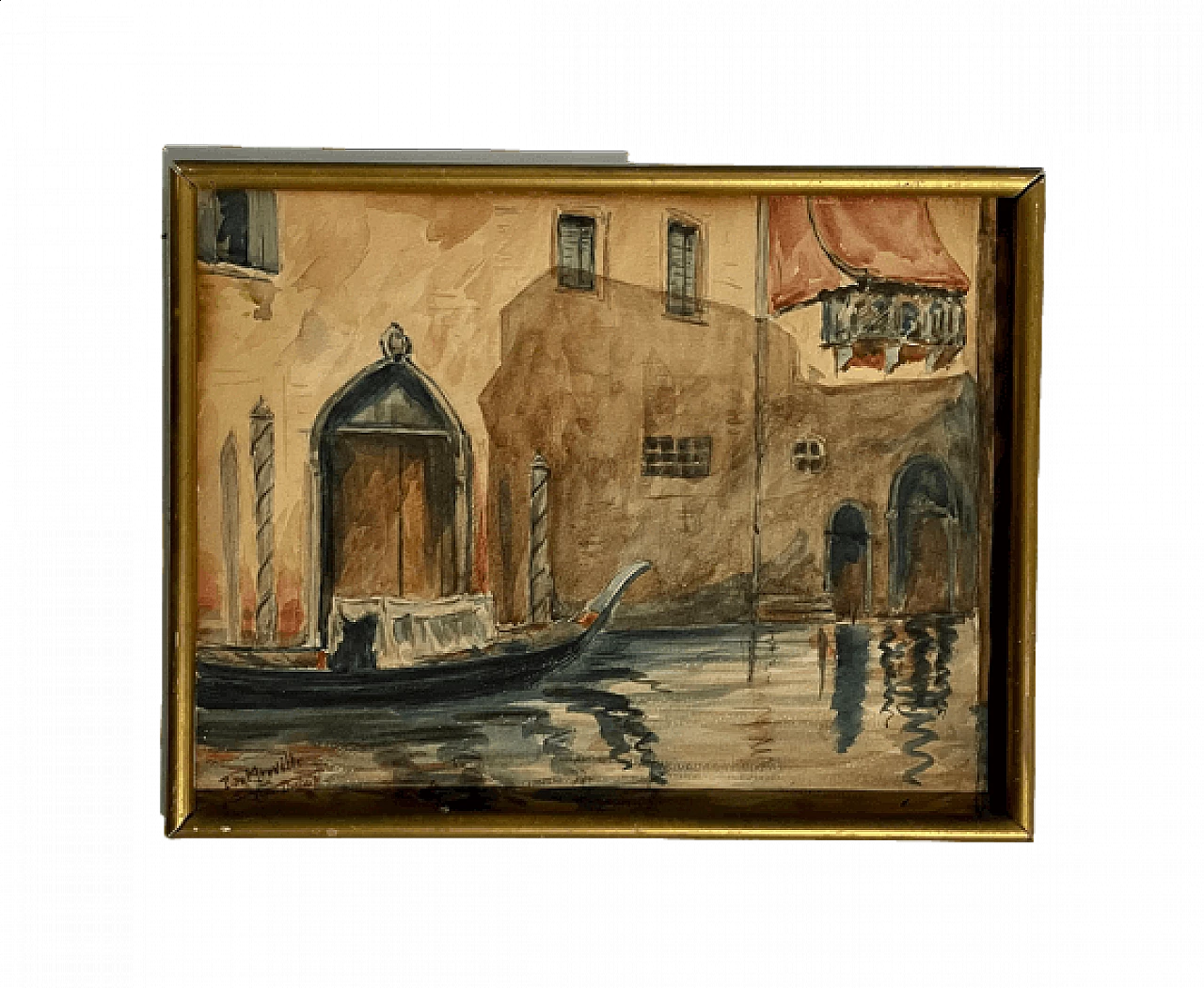 P. De Merville, Vista del canale di Venezia, acquerello su carta, anni '10 11