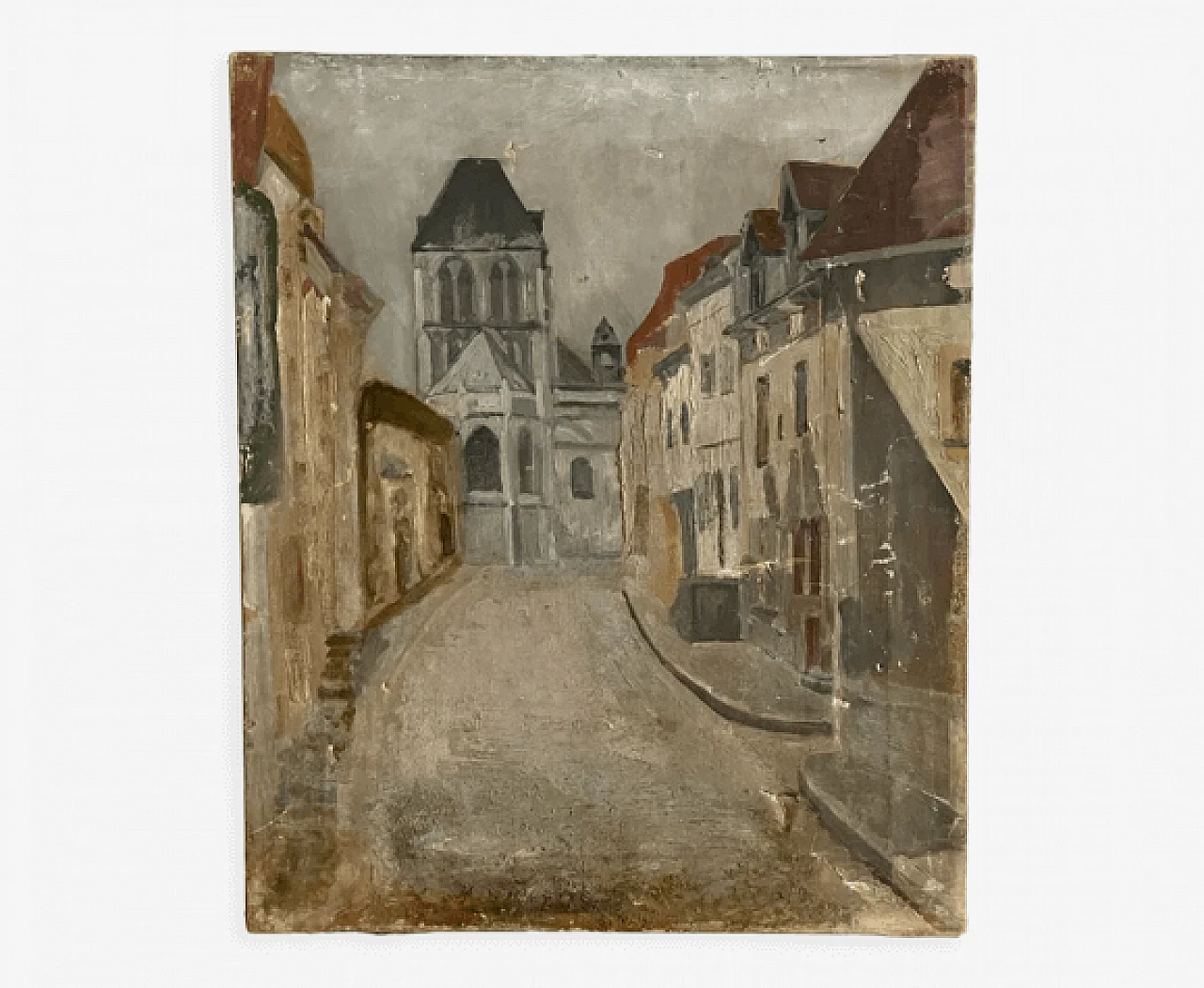 Impressionist painting of a Parisian street view, oil on canvas, late 19th century 1