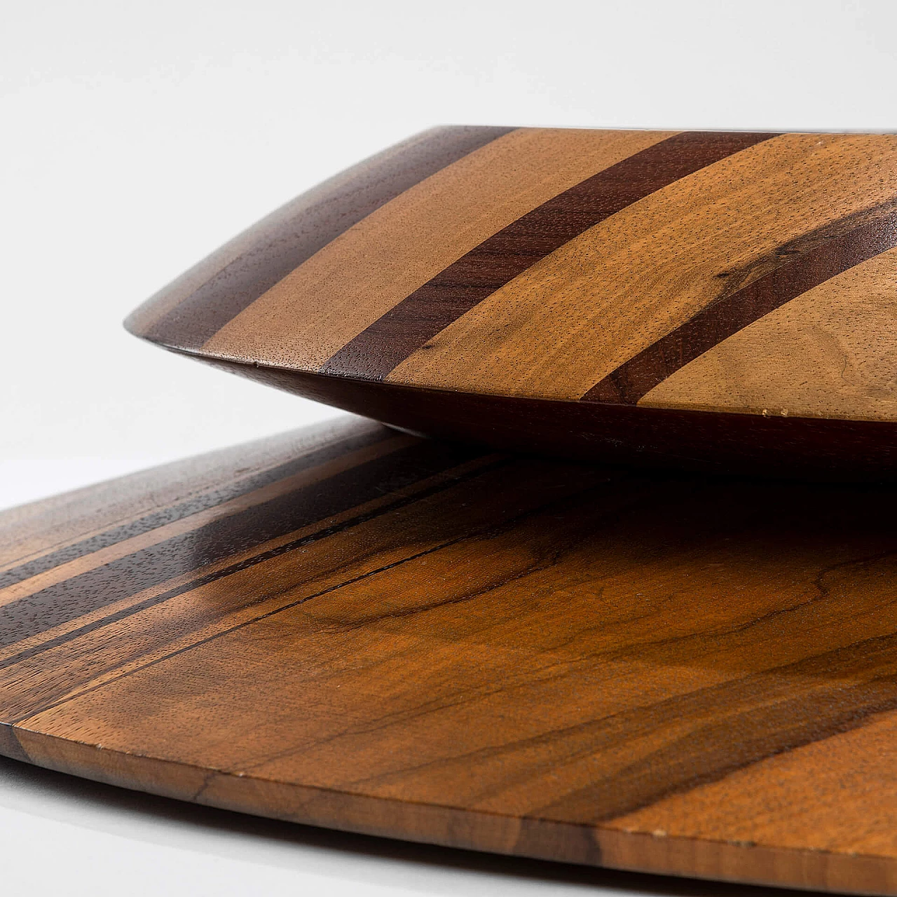 Coppia di centrotavola in legno di Angelo Mangiarotti per Gracchi, anni '80 4