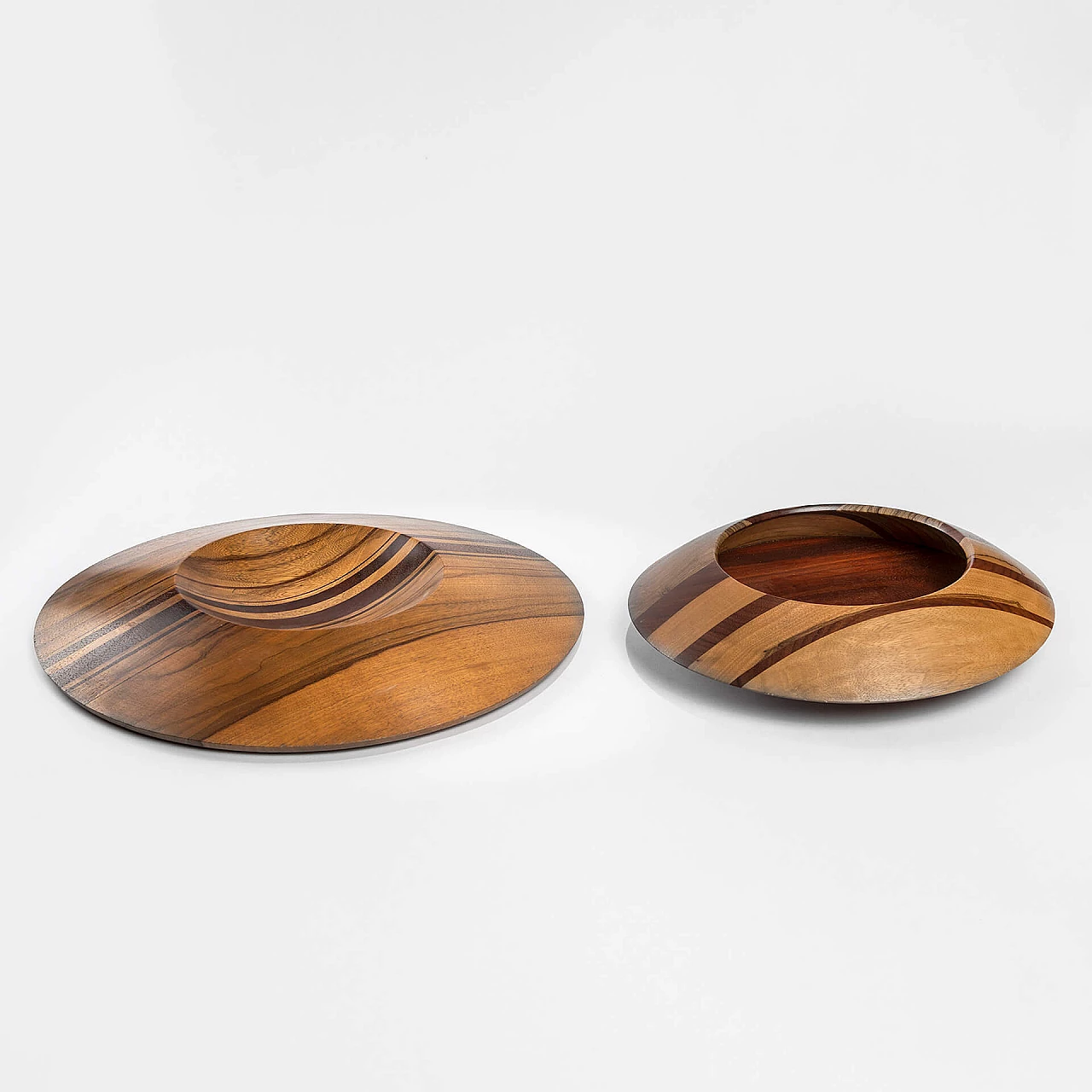 Pair of wooden centrepieces by Angelo Mangiarotti for Gracchi, 1980s 5