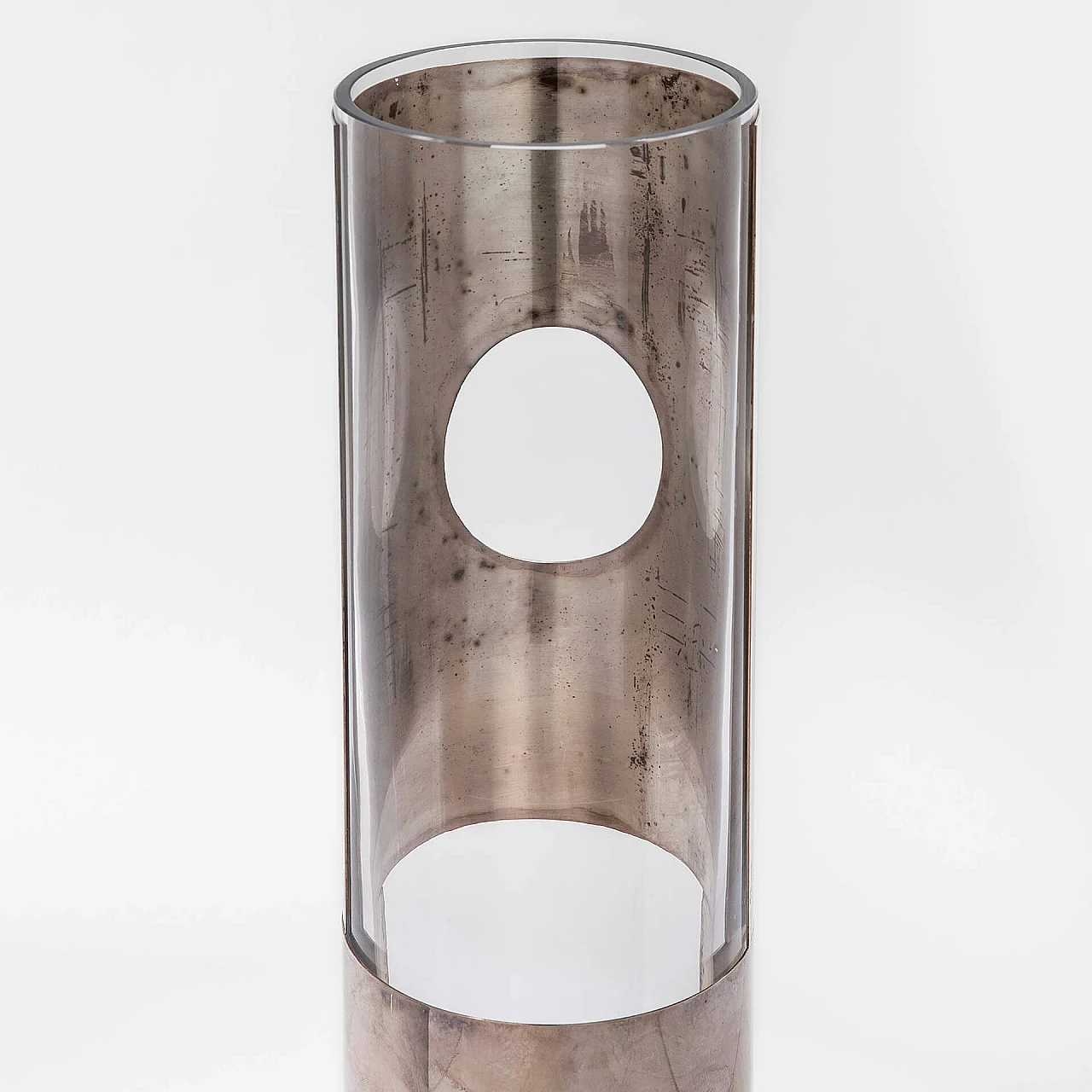 Glass and silvered metal vase by Lino Sabattini, 1970s 3