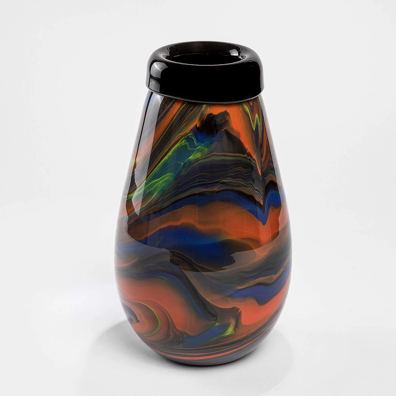 Marble-like coloured glass vase by Arte Vetro Murano for Missoni, 1980s 1