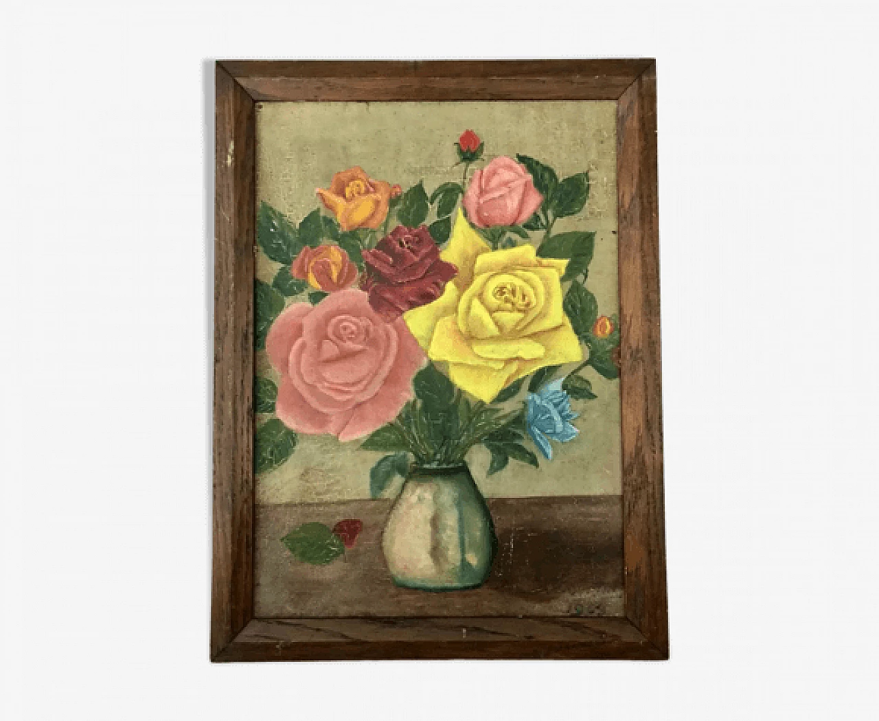 Painting depicting a bouquet of wild flowers, oil on canvas, 1969 1