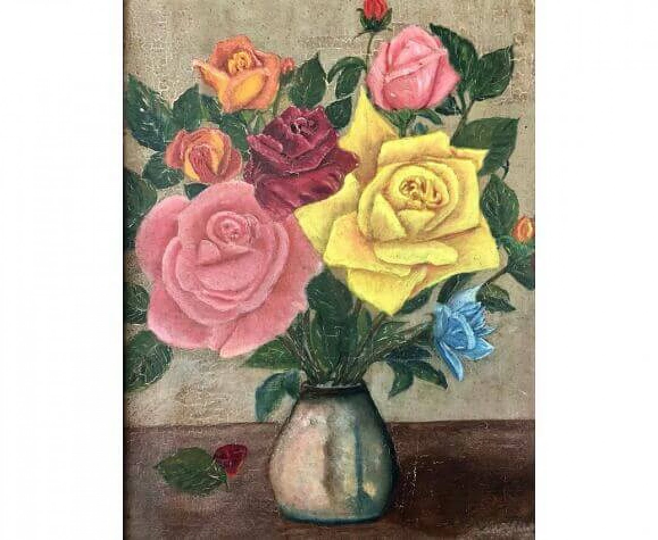 Painting depicting a bouquet of wild flowers, oil on canvas, 1969 2