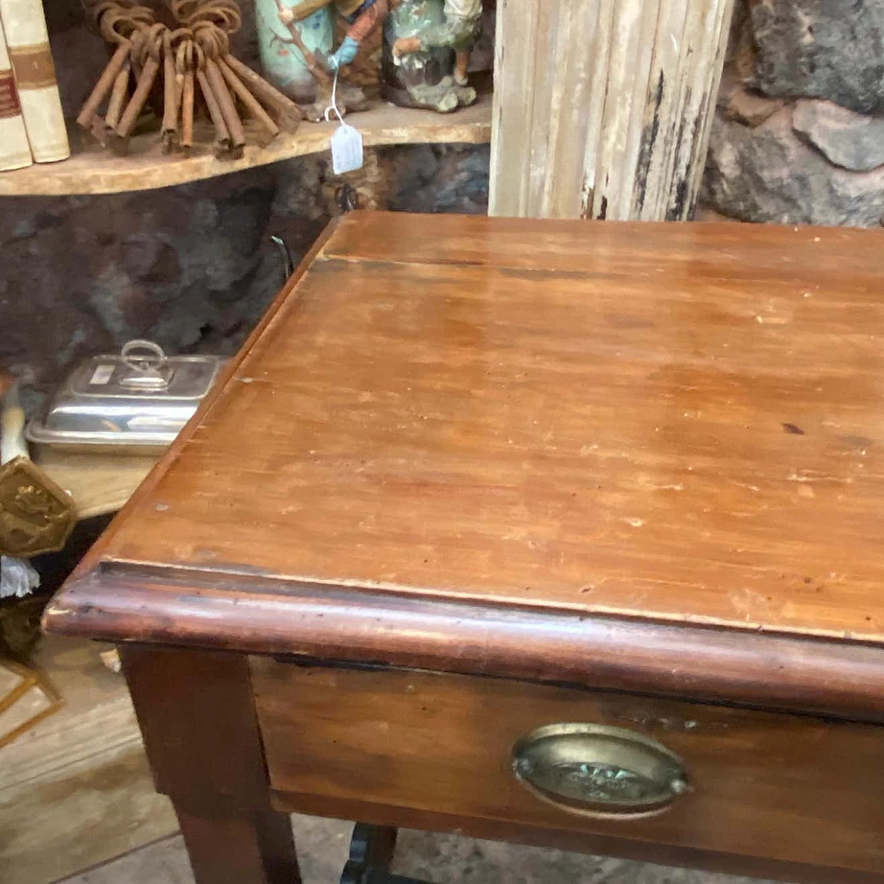 Empire console table in walnut with sabre feet, 19th century 13