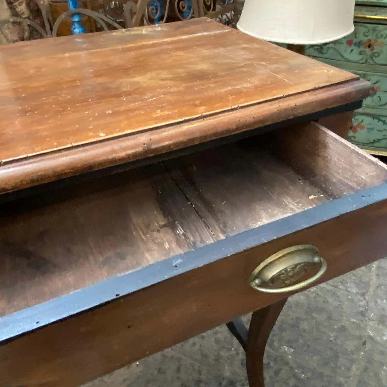 Empire console table in walnut with sabre feet, 19th century 15