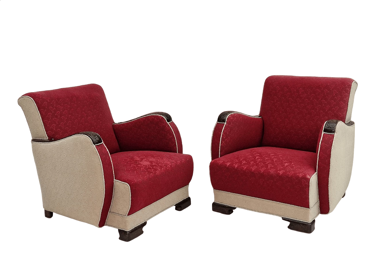 Coppia di poltrone scandinave Art Déco, anni '50 23