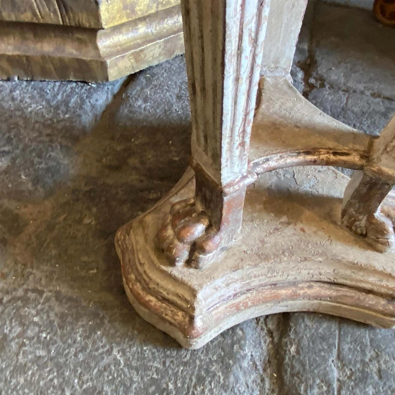 Treppiede in legno argentato, '800 5