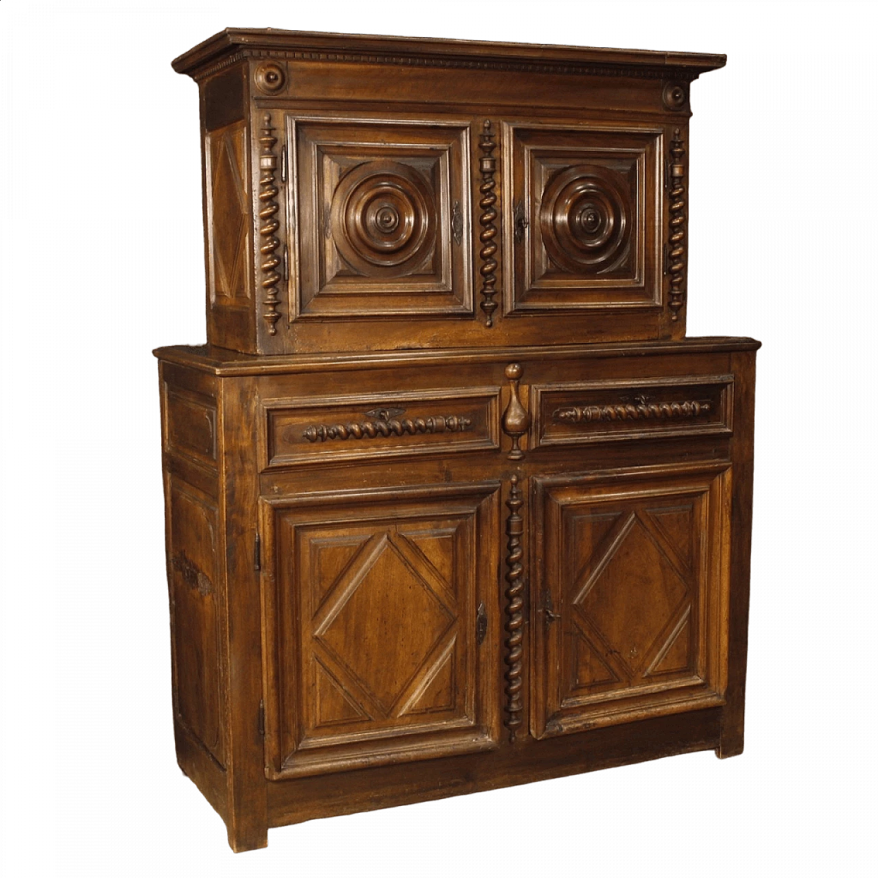 Credenza francese stile Luigi XIII in noce, '700 13