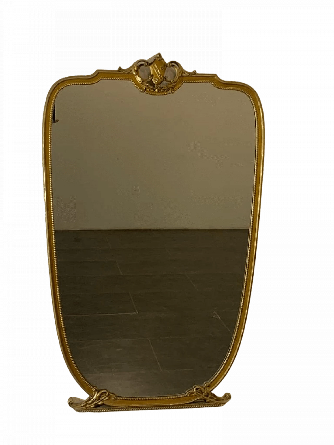Specchio in metallo dorato, anni '50 9