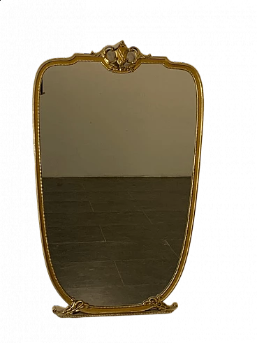 Specchio in metallo dorato, anni '50