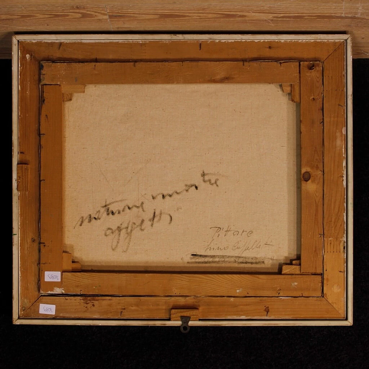 Natura morta con oggetti e pomodori, dipinto a olio su tela 13