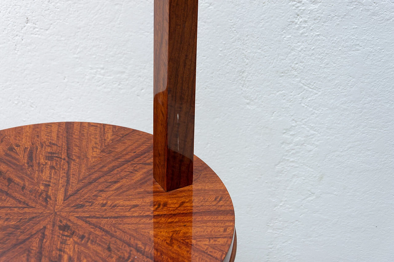 Lampada da terra con tavolino Art Déco in noce, anni '30 9