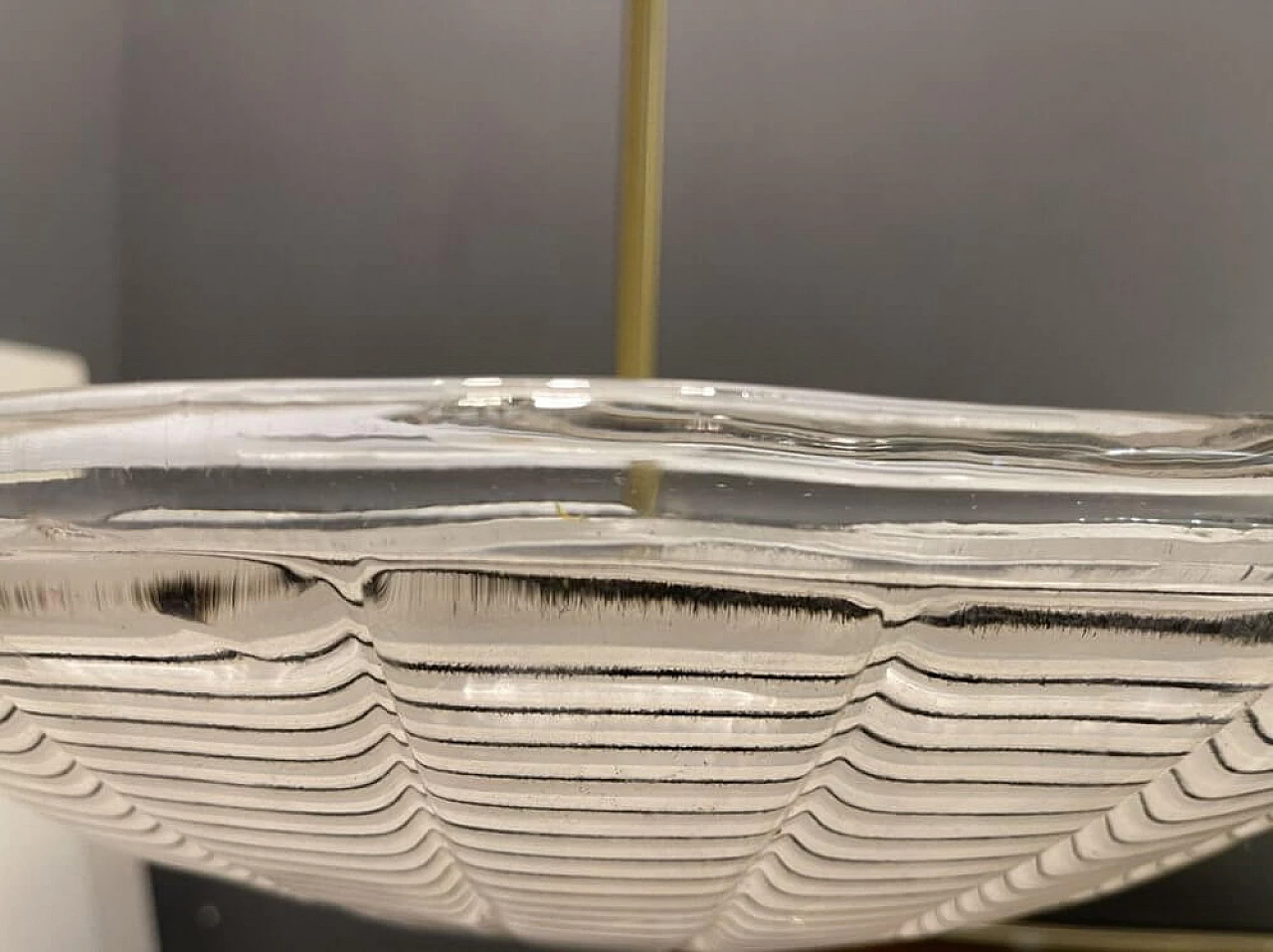 Lampadario in vetro di Murano e metallo dorato, anni '80 11