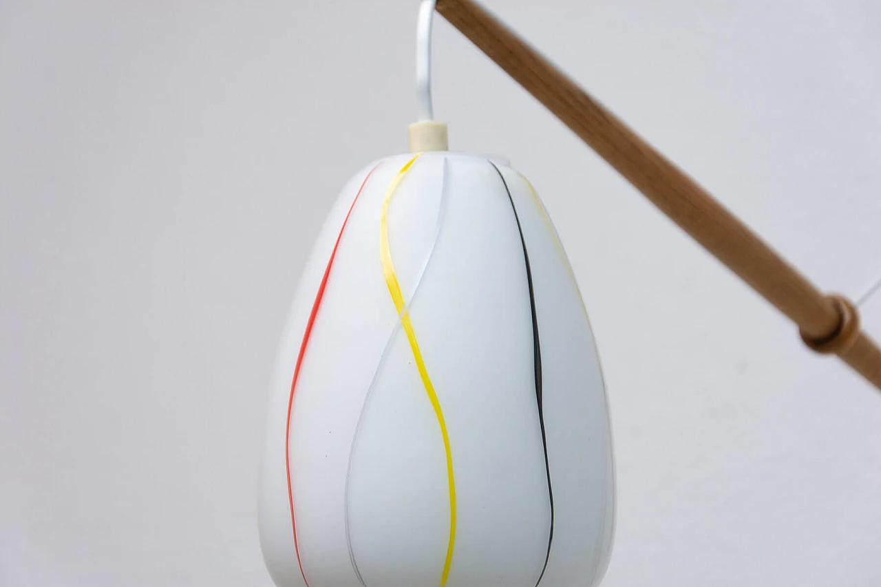 Coppia di applique in faggio e vetro di ULUV, anni '60 7