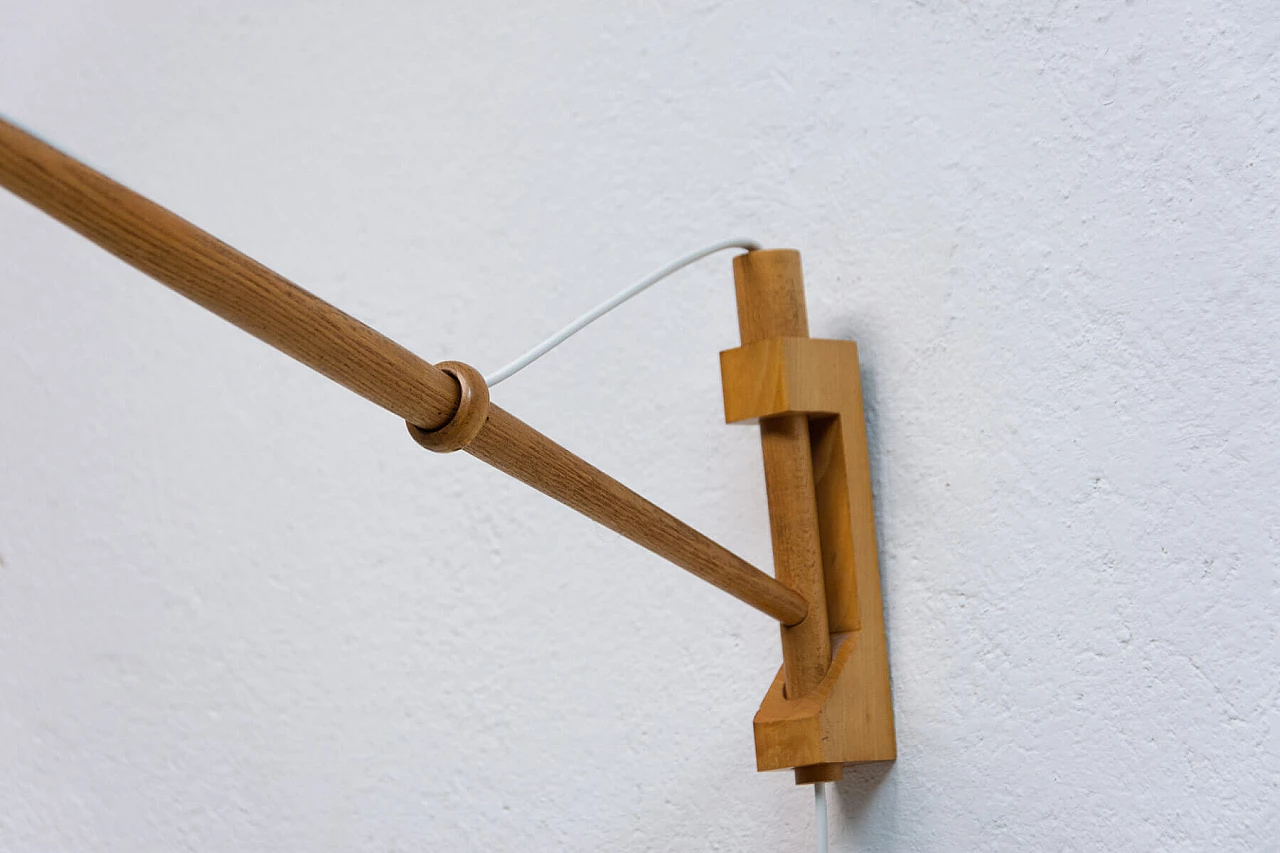 Coppia di applique in faggio e vetro di ULUV, anni '60 8