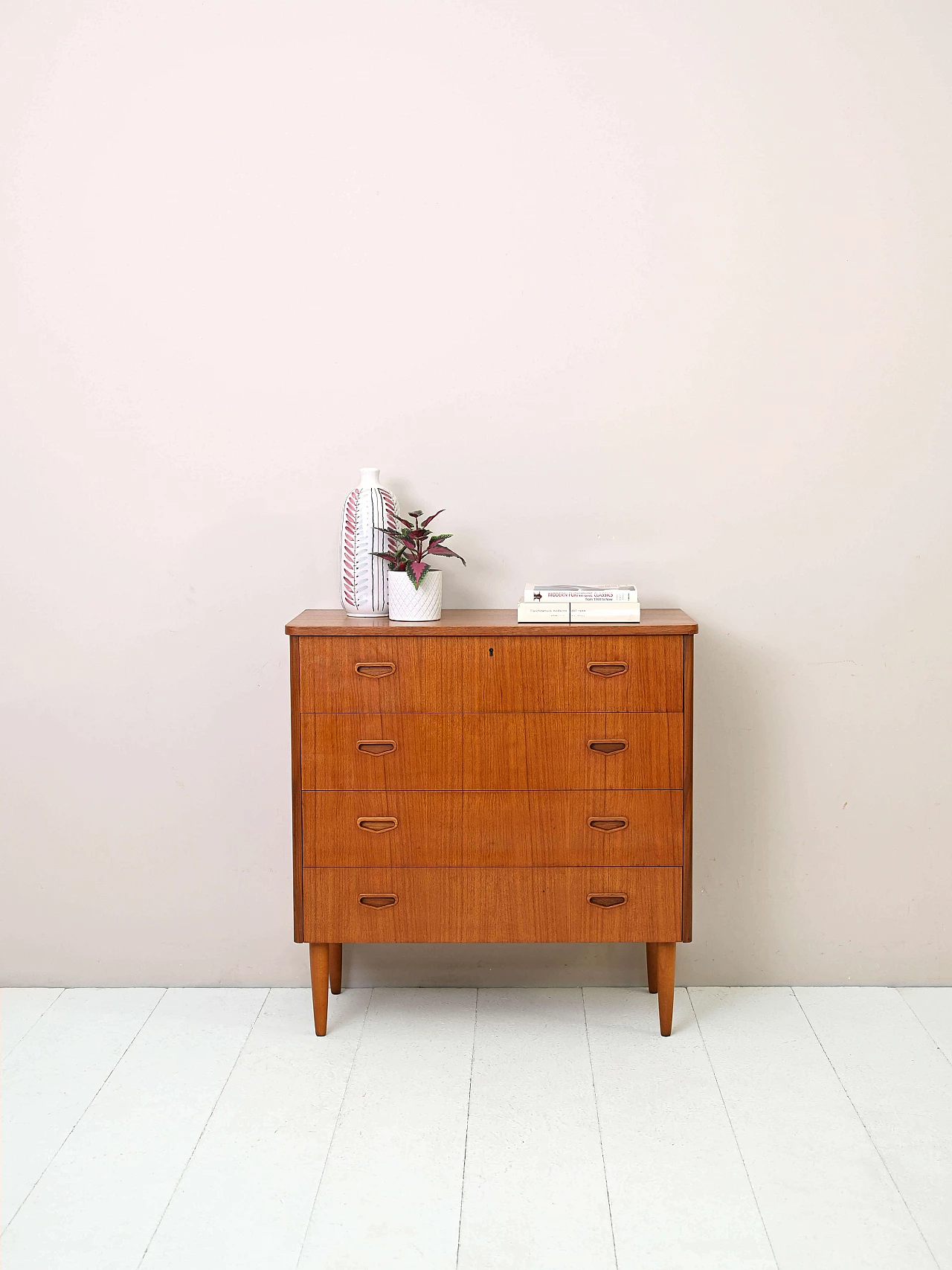 Scandinavian teak dresser with four drawers, 1960s 1