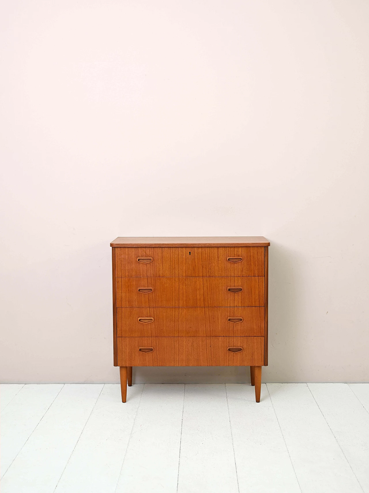 Scandinavian teak dresser with four drawers, 1960s 2