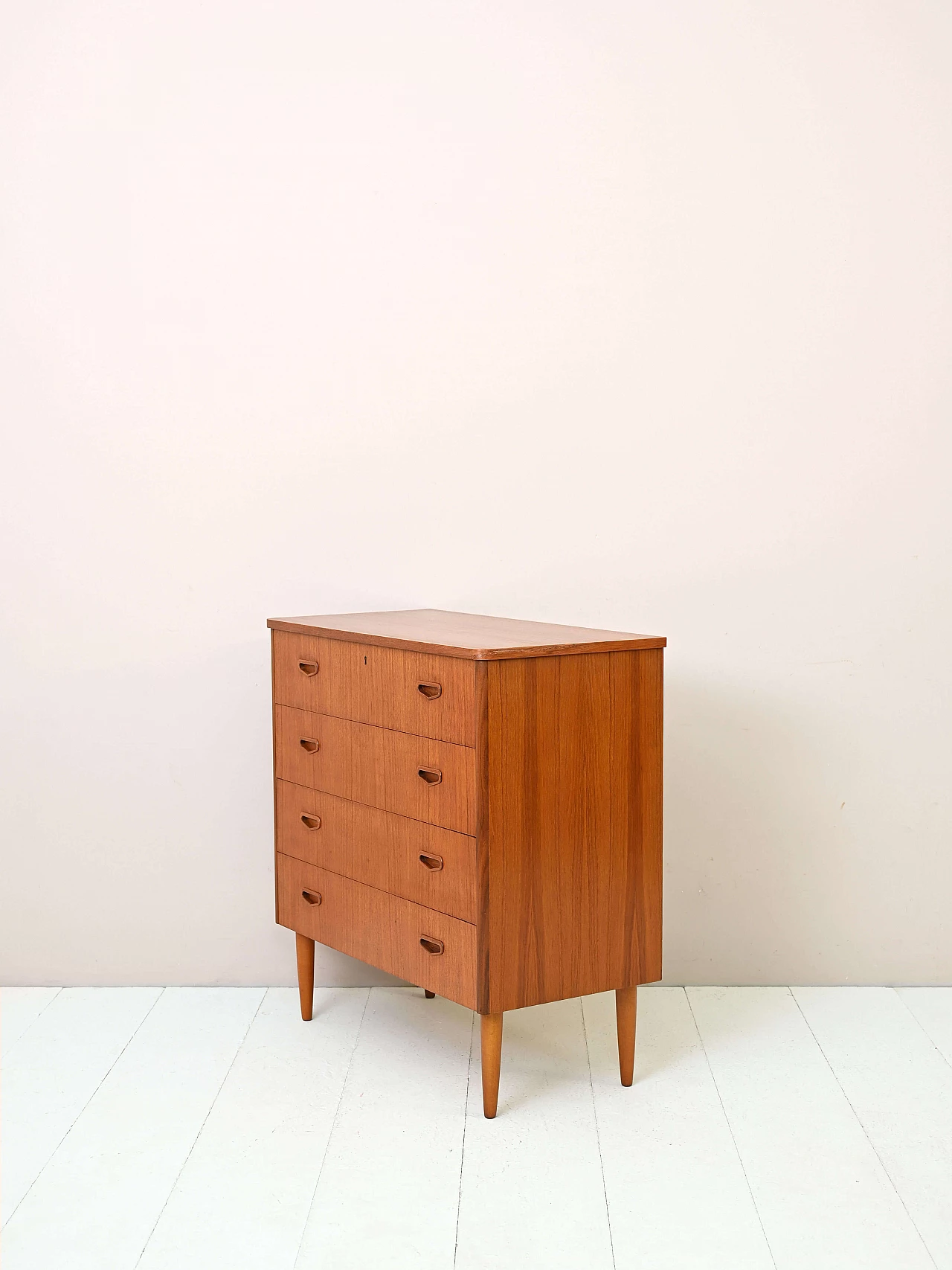 Scandinavian teak dresser with four drawers, 1960s 4