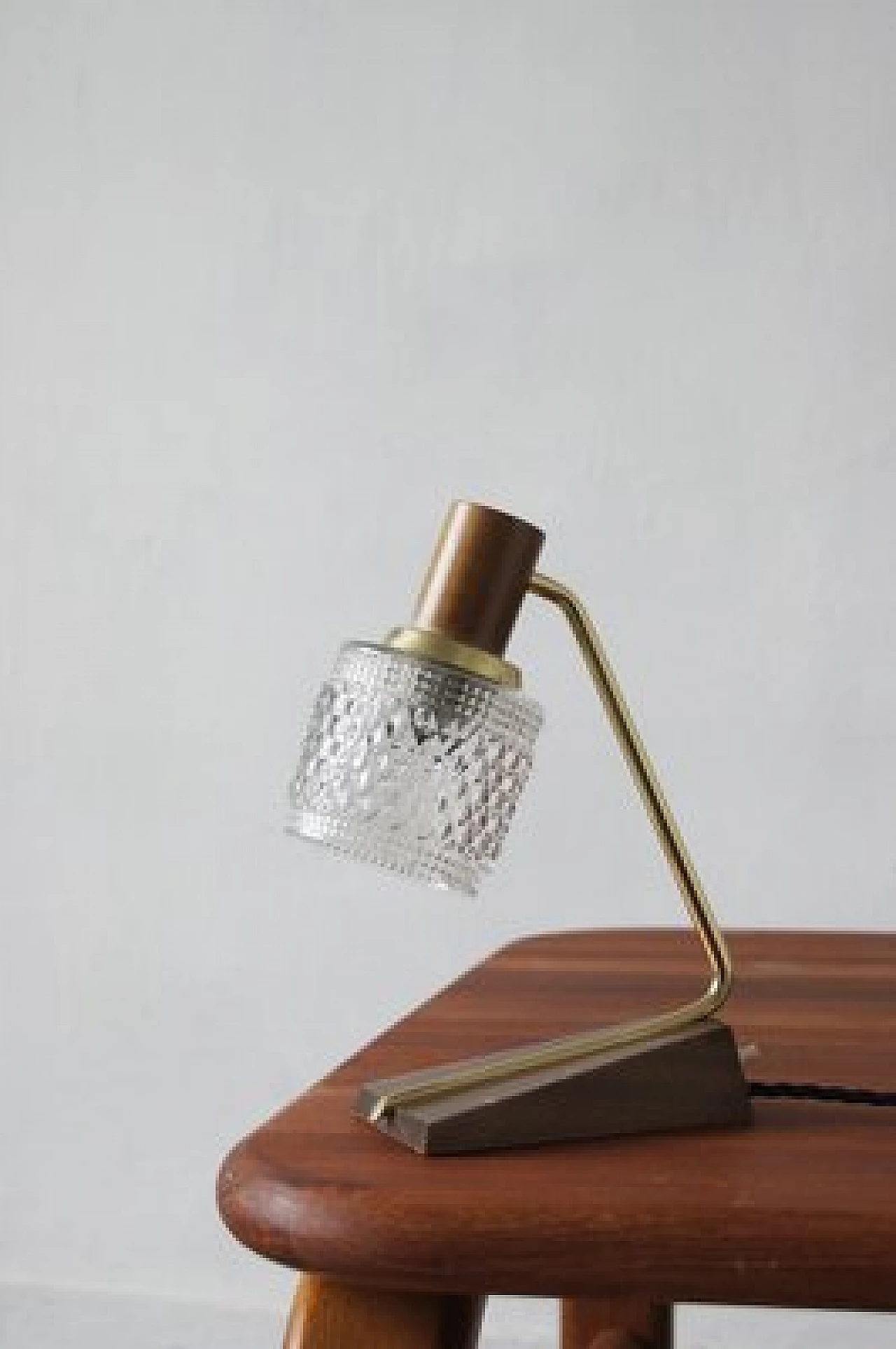 Teak and brass table lamp by Temde, 1960s 1