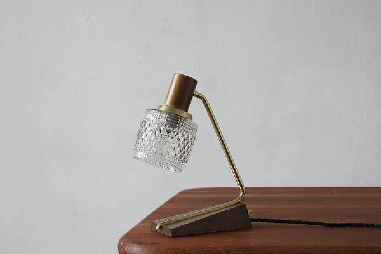 Teak and brass table lamp by Temde, 1960s 2