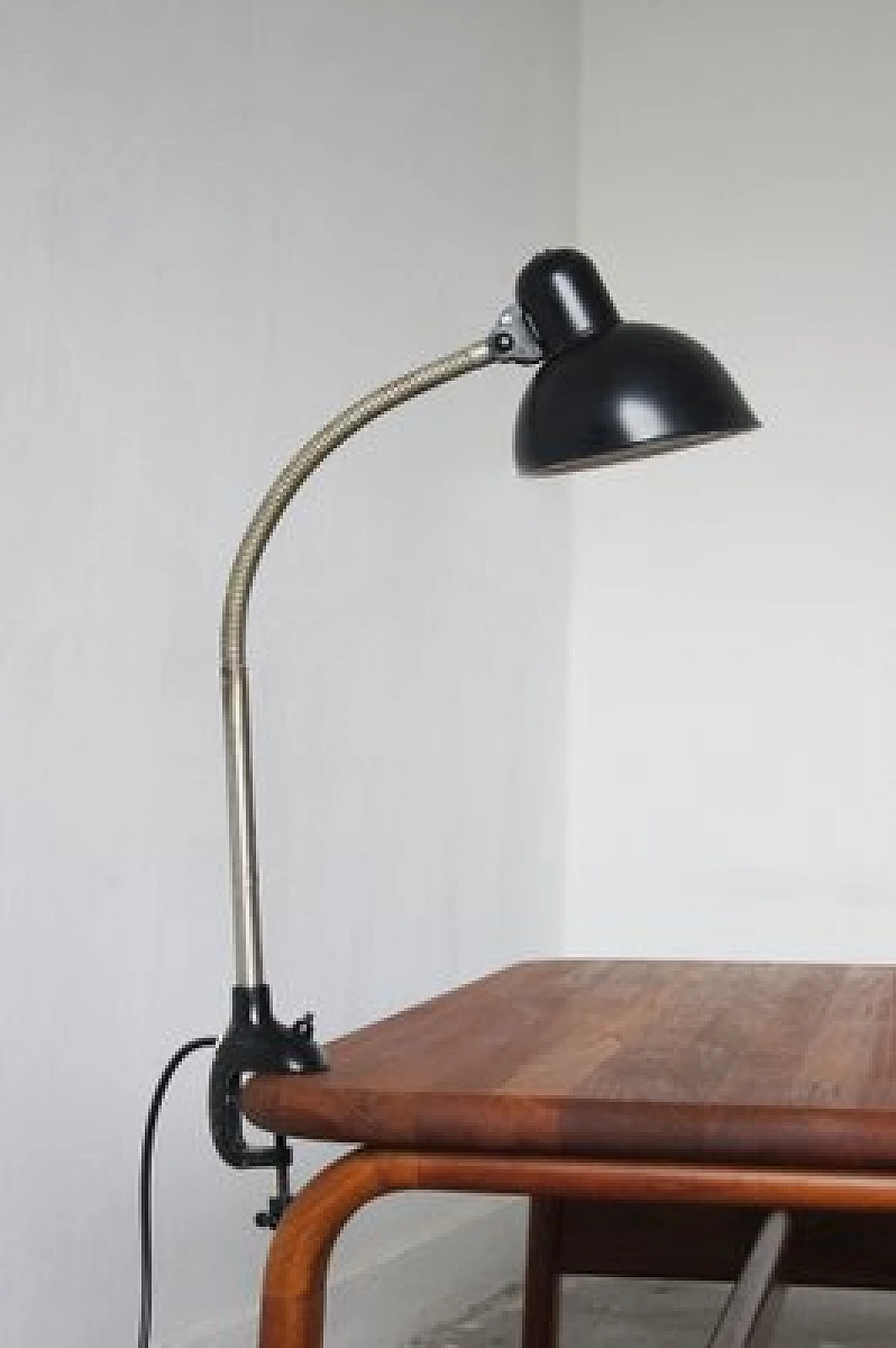 Black Bauhaus table lamp by Christian Dell for Kaiser Leuchten, 1950s 2