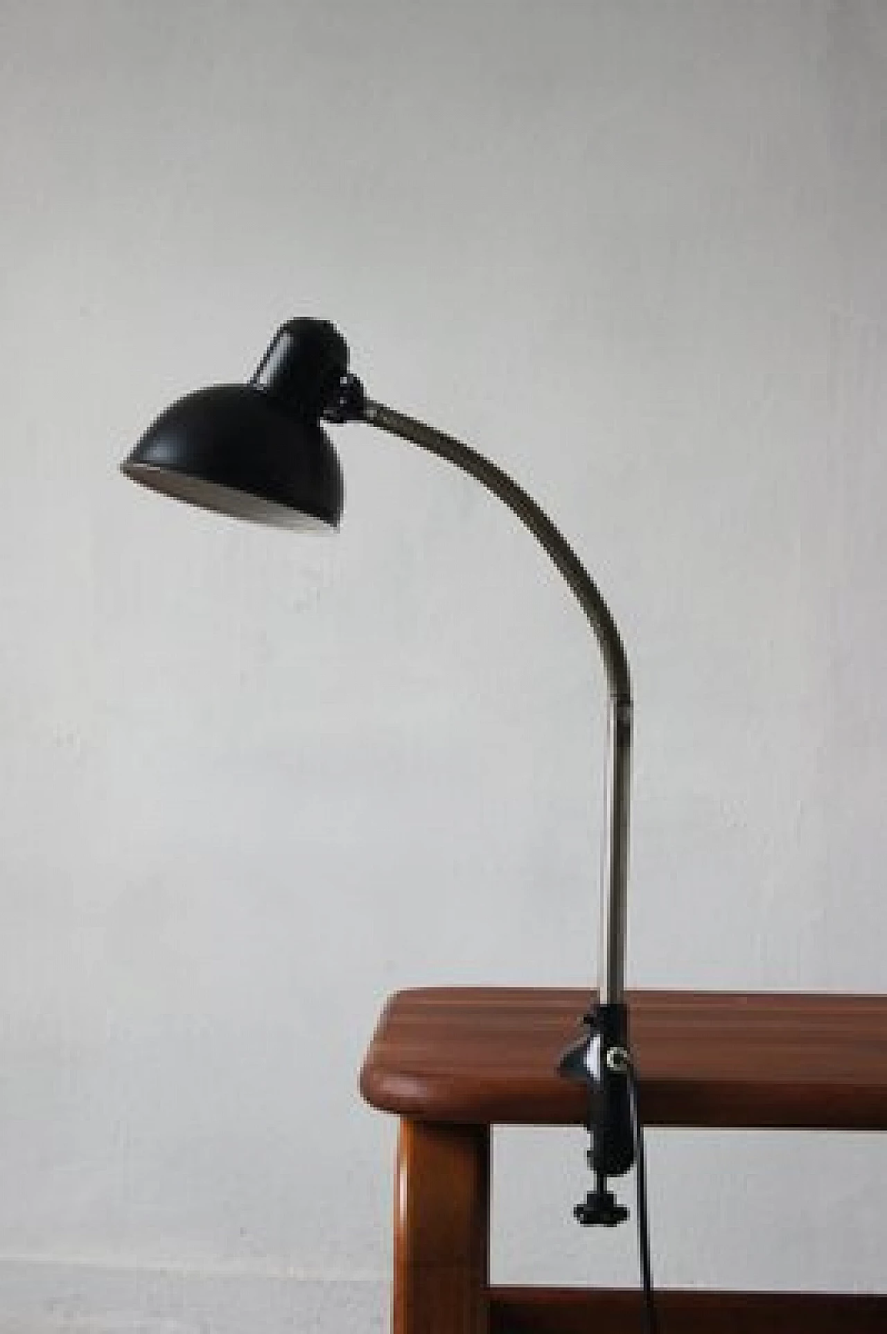 Black Bauhaus table lamp by Christian Dell for Kaiser Leuchten, 1950s 3