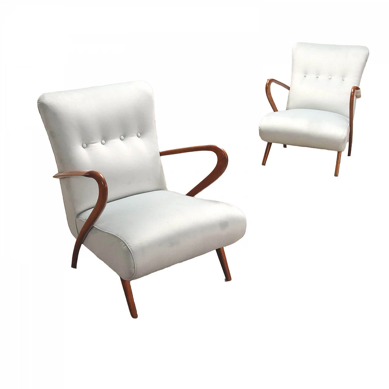 Pair of beech armchairs, 1950s 1