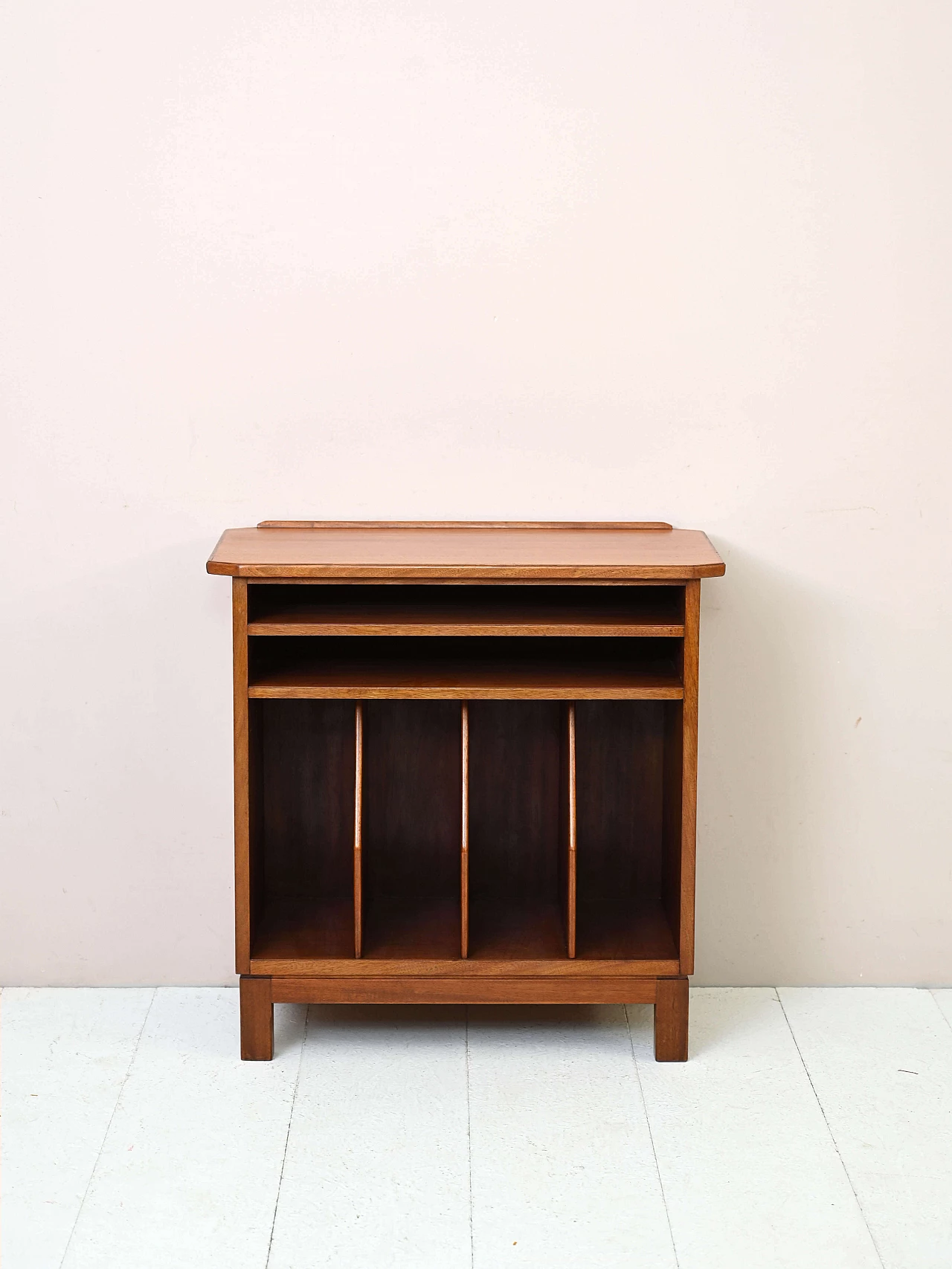 Scandinavian wood cabinet with horizontal and vertical spaces, 1960s 2