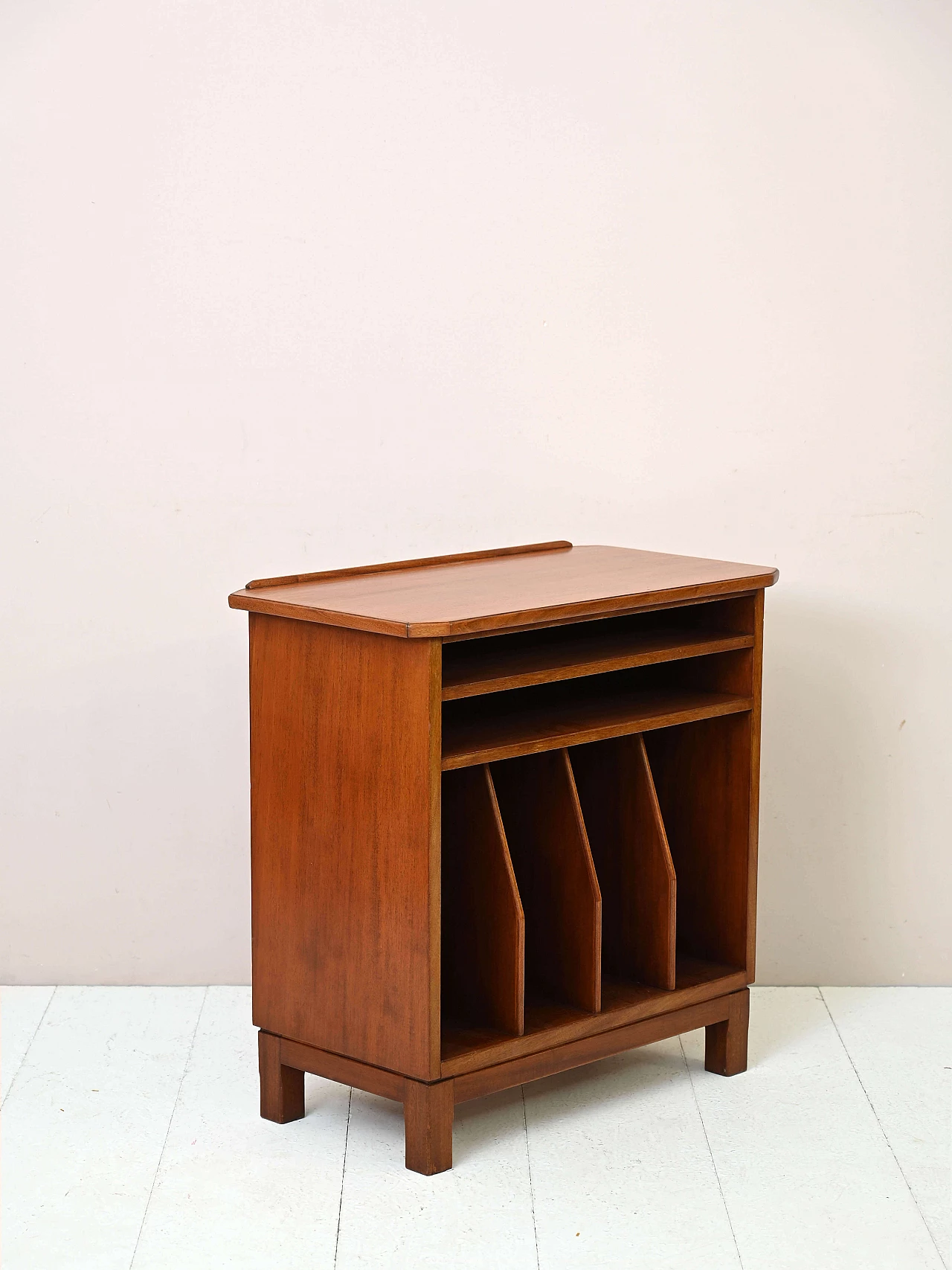 Scandinavian wood cabinet with horizontal and vertical spaces, 1960s 3