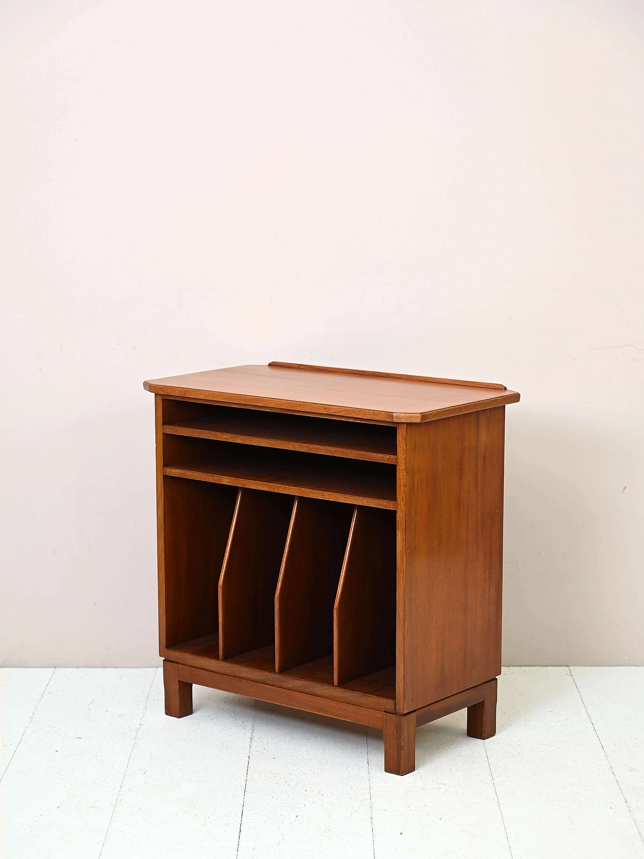 Scandinavian wood cabinet with horizontal and vertical spaces, 1960s 4