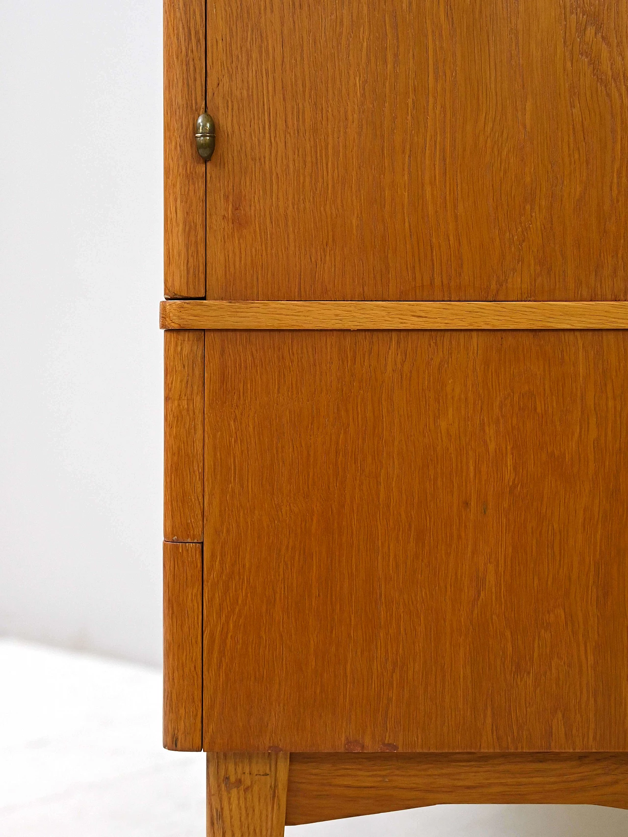 Wooden wardrobe with shaped doors and drawers, 1950s 8