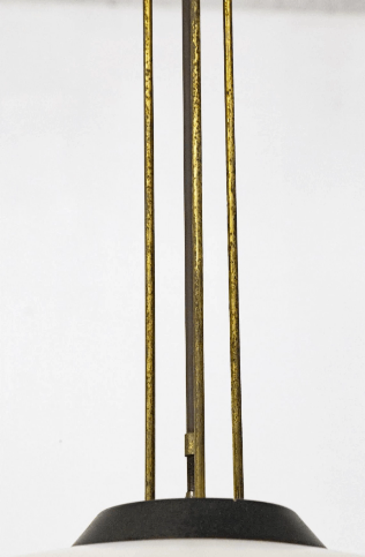 Brass, aluminum and glass chandelier by Stilnovo, 1950s 7