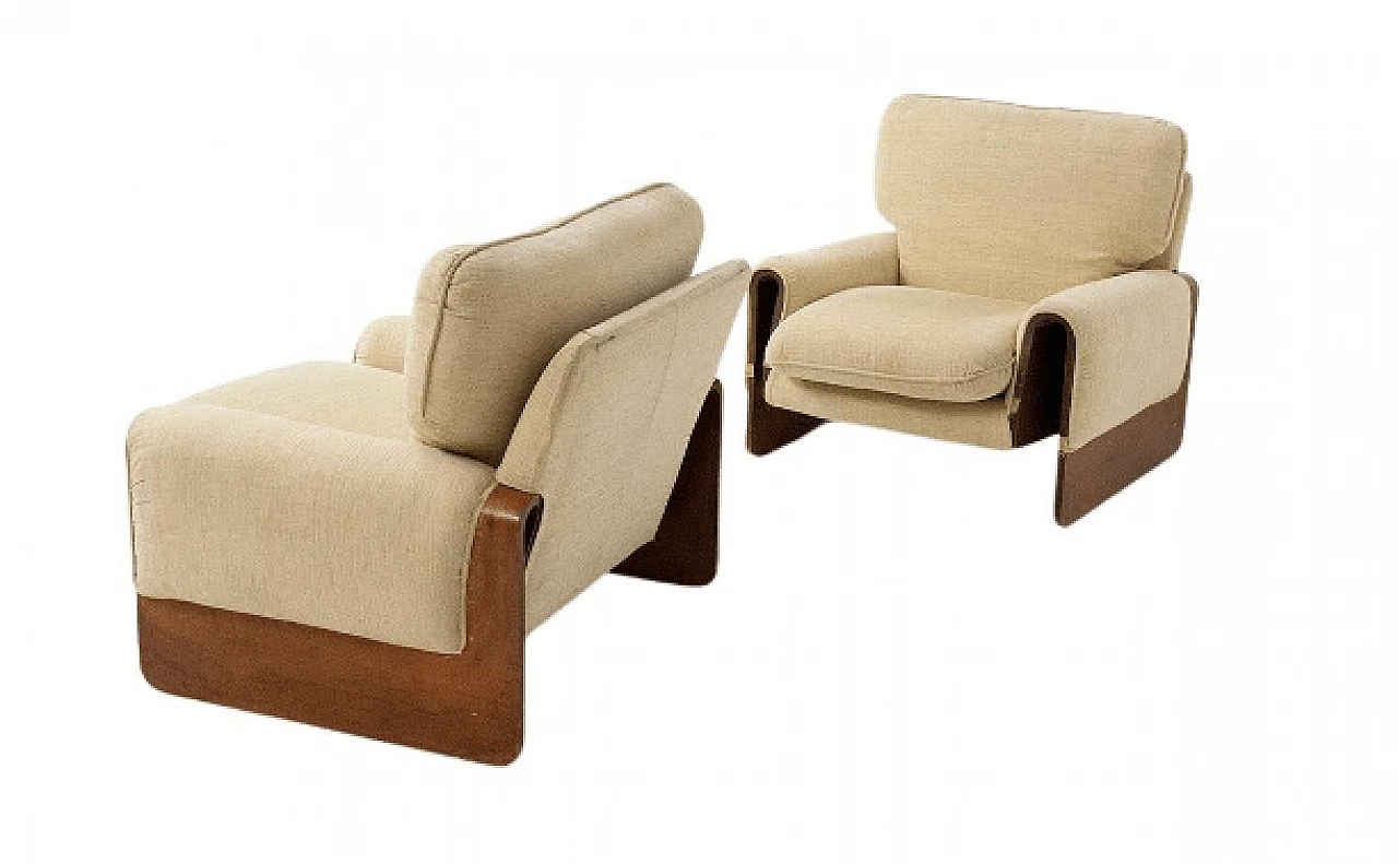 Pair of Sabrina armchairs by Ferdinando Buzzi for Ferruccio Brunati, 1970s 1