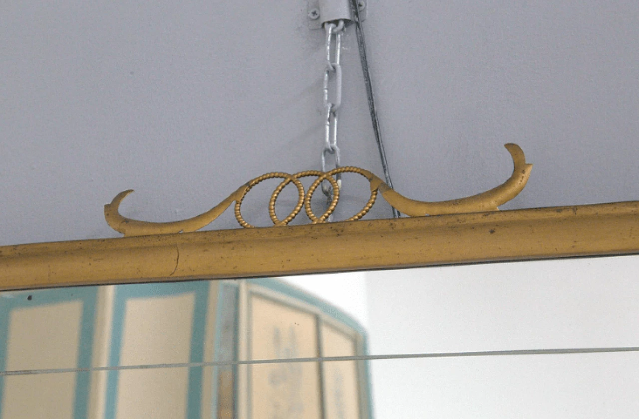 Specchio con cornice in ottone di Paolo Buffa, anni '50 7