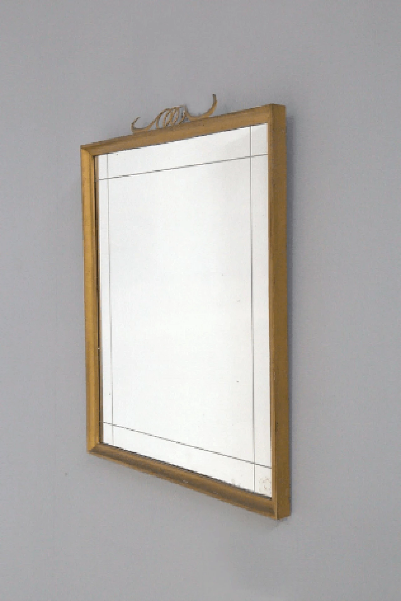 Specchio con cornice in ottone di Paolo Buffa, anni '50 8