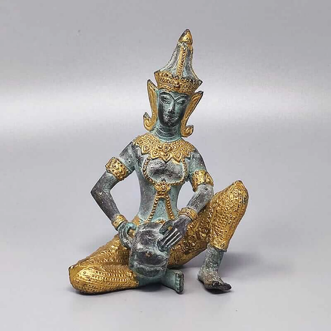 Scultura di divinità tailandese in bronzo, anni '40 1