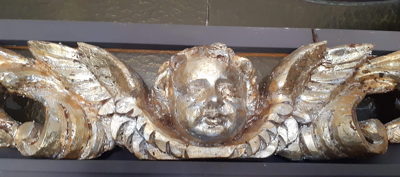 Gilded wood frieze with cherub, 16th century 7