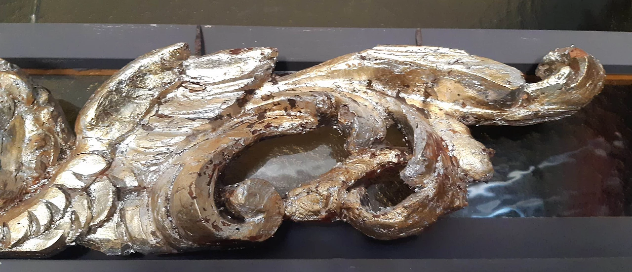 Gilded wood frieze with cherub, 16th century 8