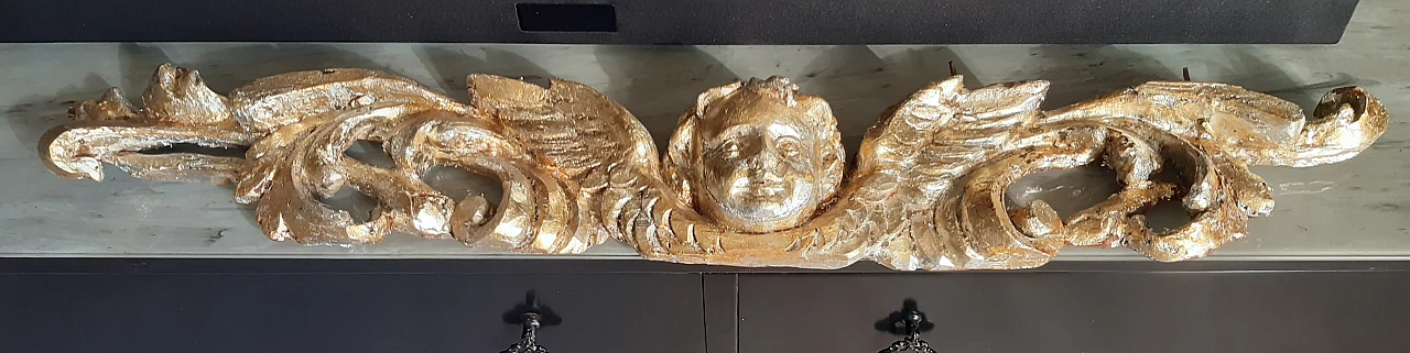 Gilded wood frieze with cherub, 16th century 10