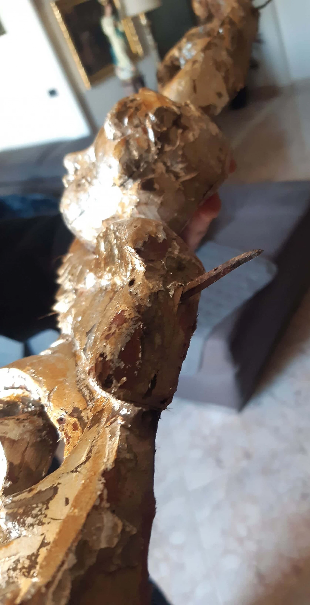 Gilded wood frieze with cherub, 16th century 11