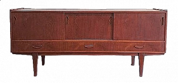 Danish teak sideboard with drawers and sliding doors, 1950s