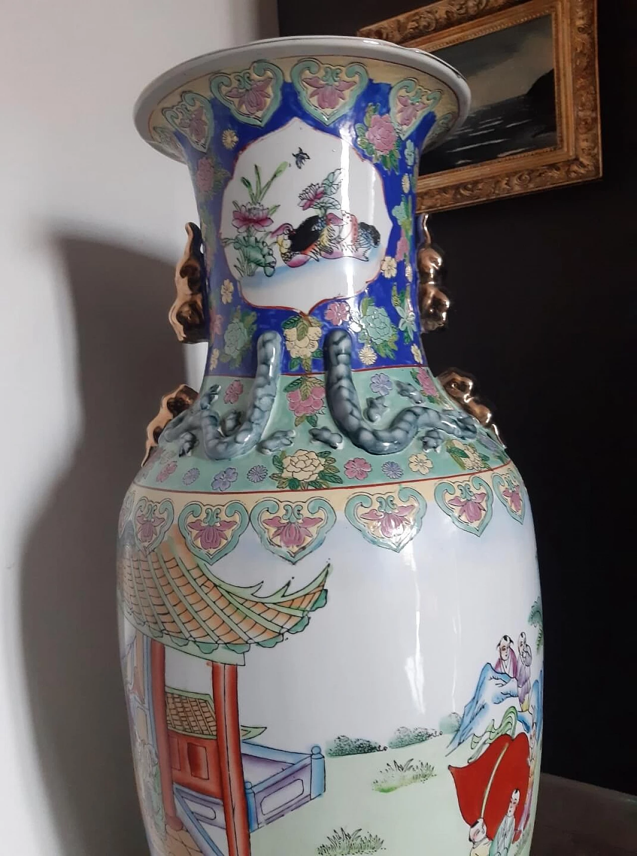 Chinese vase with polychrome decoration, 1940s 12