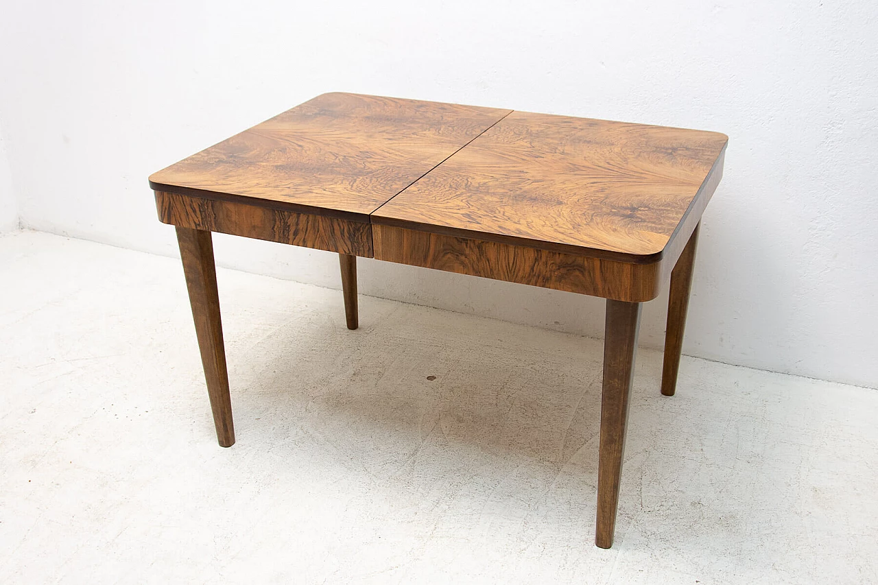 Art Deco wood extendable table by Jindřich Halabala, 1940s 2