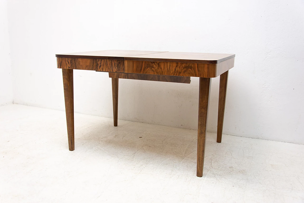 Art Deco wood extendable table by Jindřich Halabala, 1940s 3