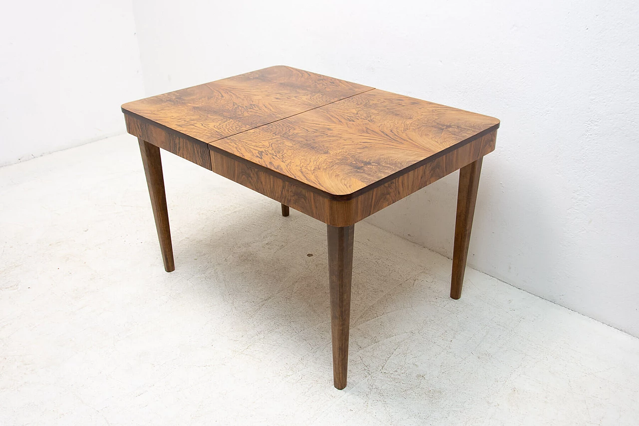 Art Deco wood extendable table by Jindřich Halabala, 1940s 4