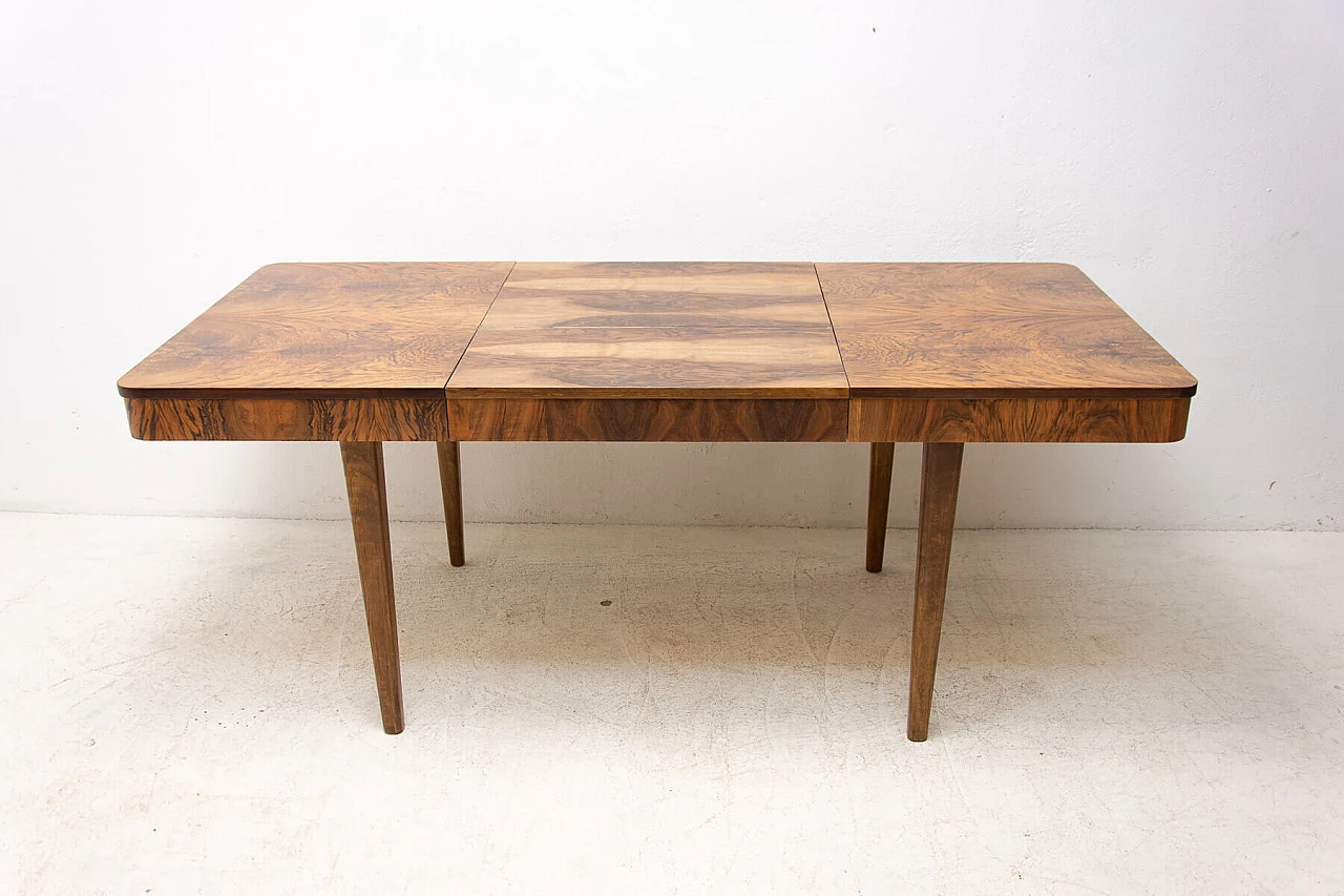 Art Deco wood extendable table by Jindřich Halabala, 1940s 10