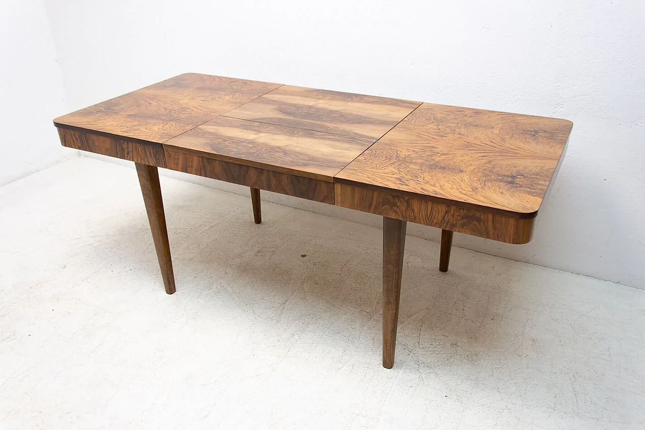 Art Deco wood extendable table by Jindřich Halabala, 1940s 11