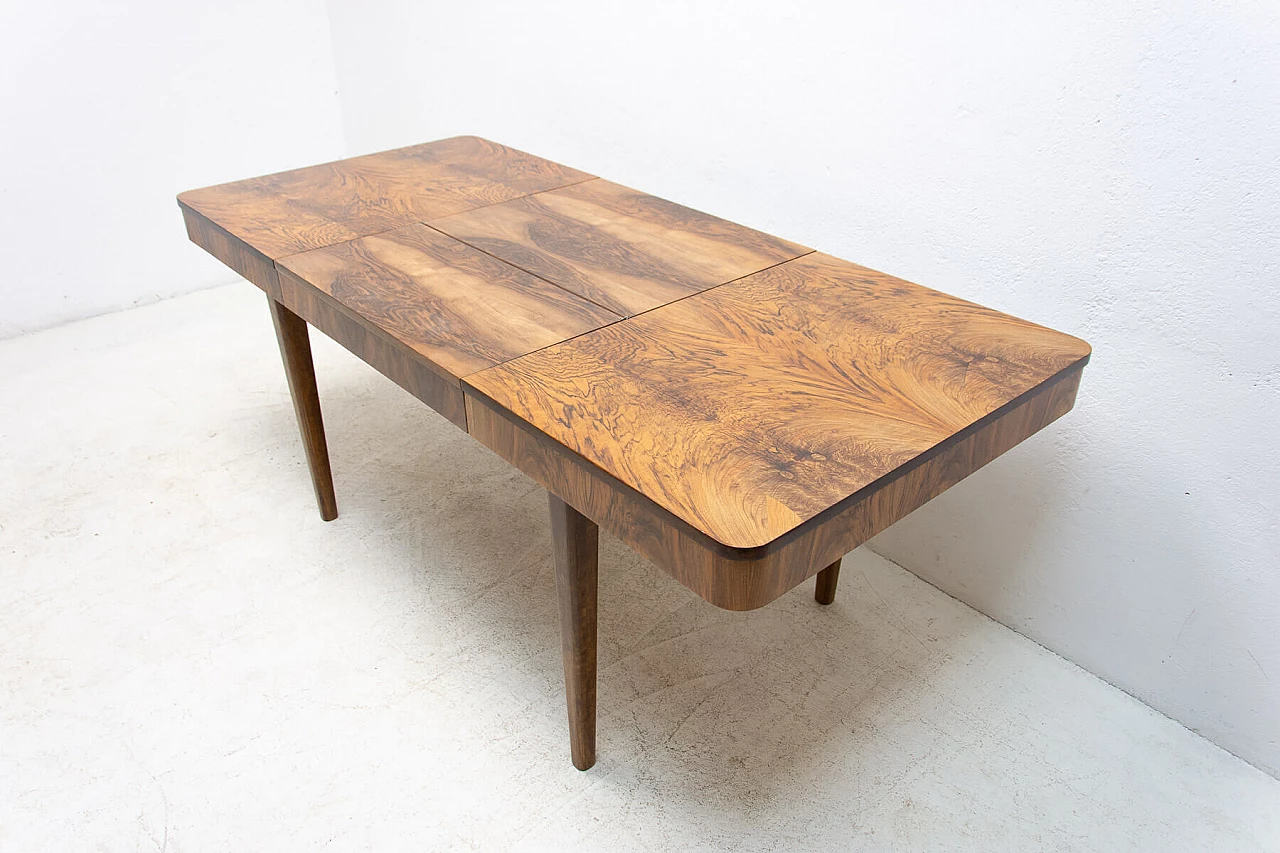Art Deco wood extendable table by Jindřich Halabala, 1940s 12